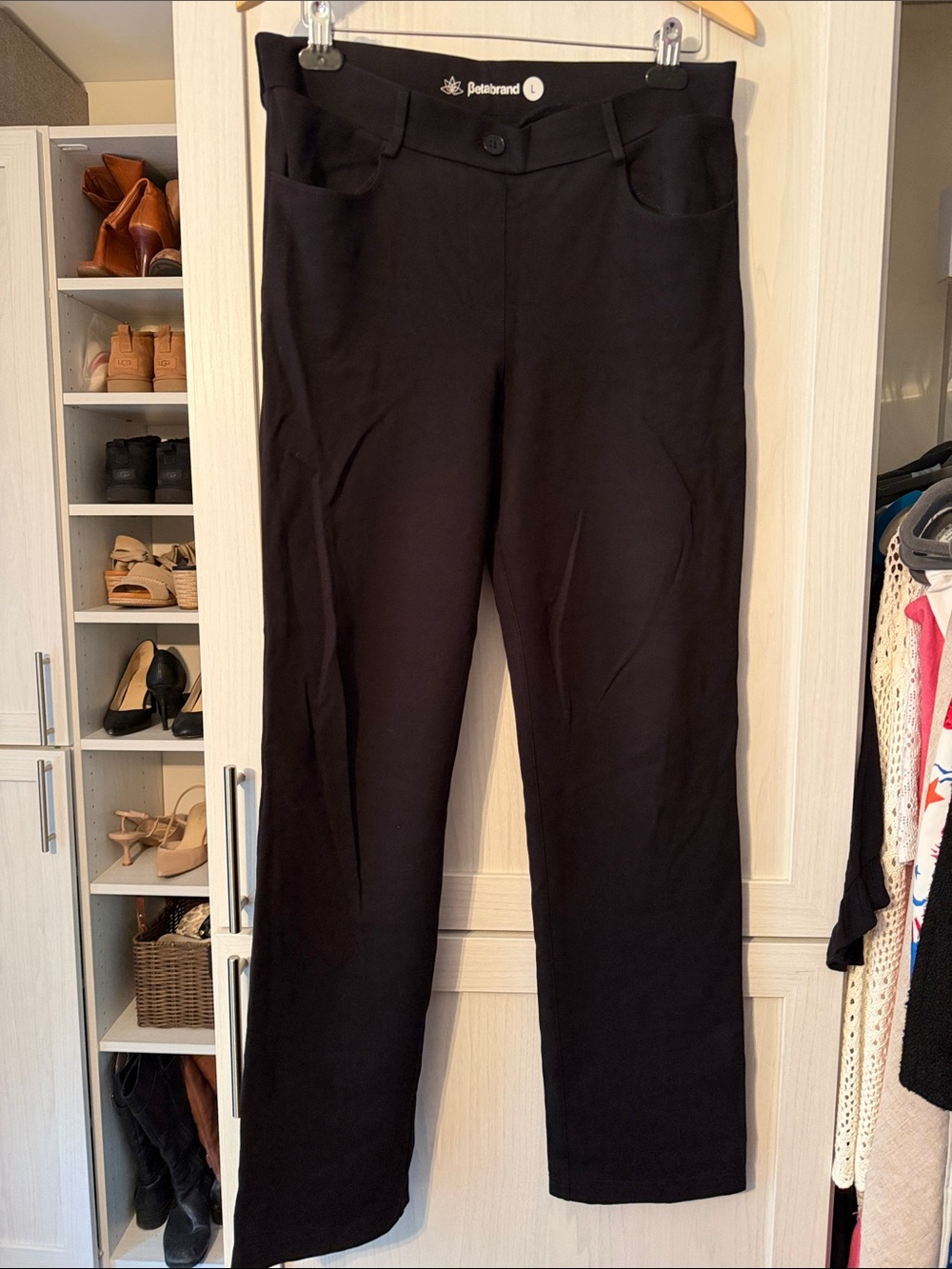 Betabrand Black Straight-Leg Women’s Pants